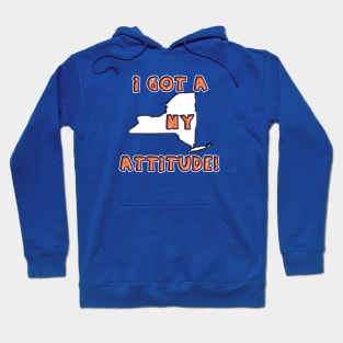 New York Attitude~orange and blue Hoodie